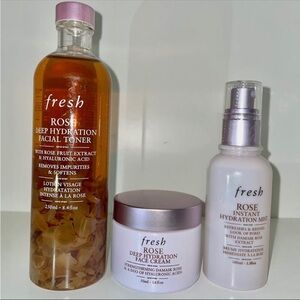 Fresh Rose Hydration FULL SIZE Skincare Routine Set